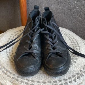 Converse Womens All Star Sneakers Black Leather